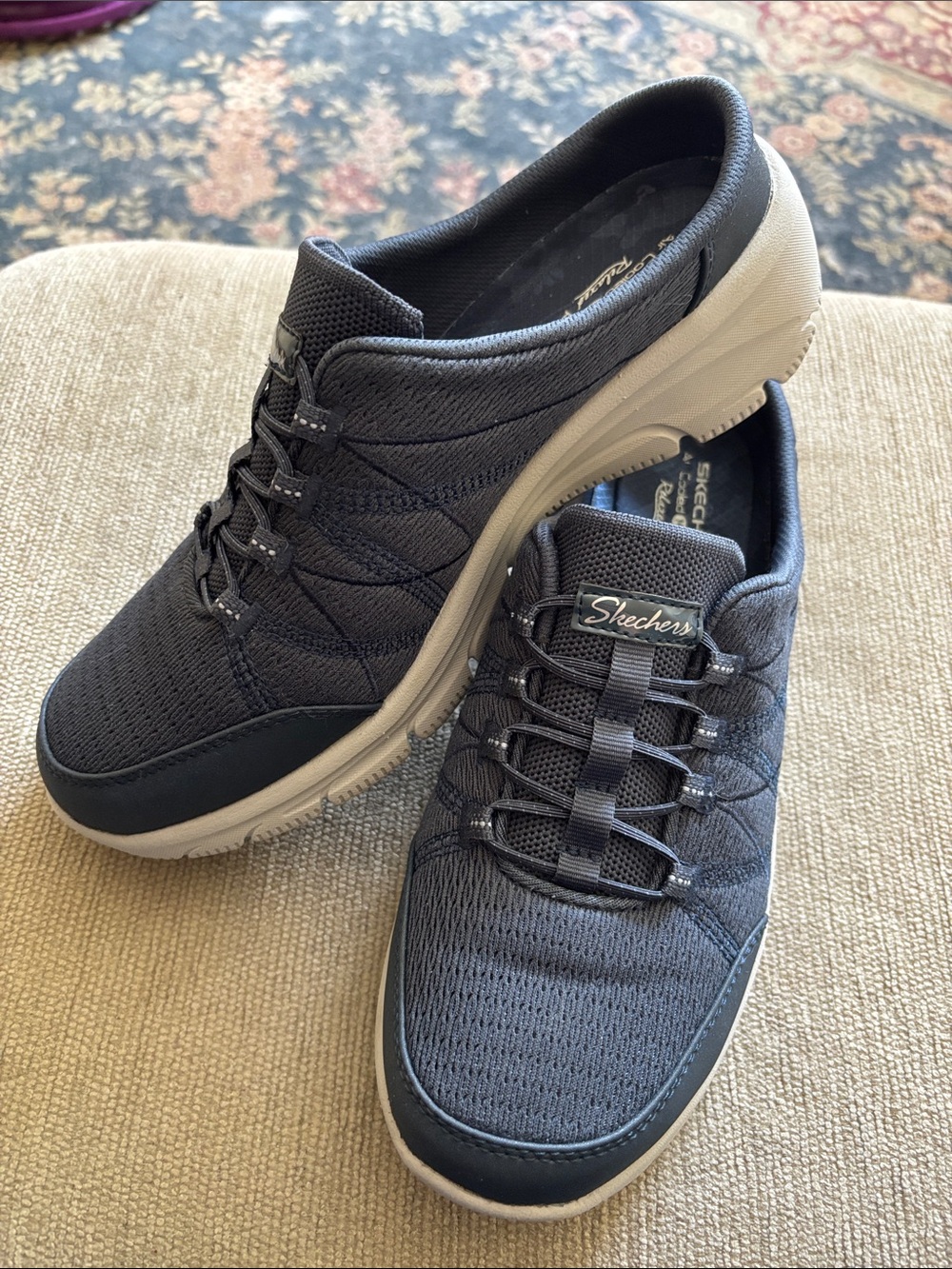 Skechers Easy Going My Pace Relaxed Fit Navy Blue Slip-On Sneakers Mule